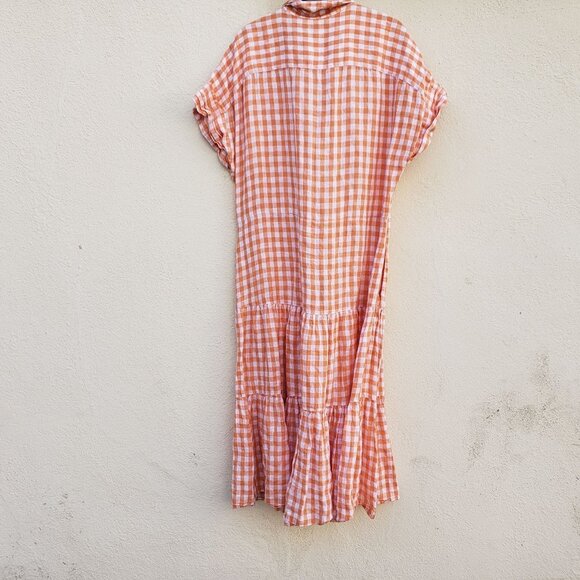 Ralph Lauren Linen Gingham Midi Dress - Picture 3 of 5